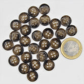 Galalith Marble Button Brown #KG44006 - ACCESSOIRES LEDUC BV